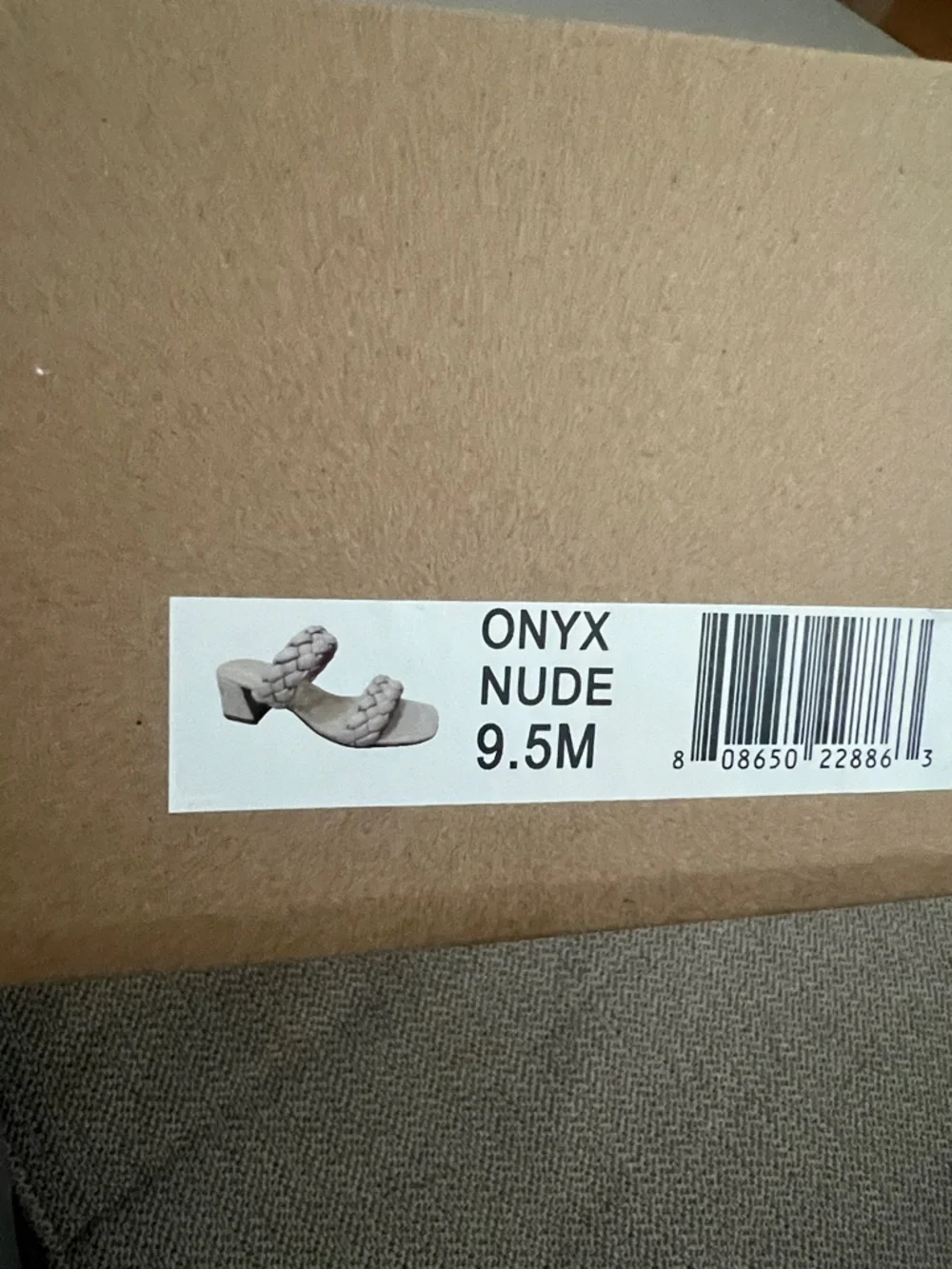 Cushionaire Onyx Nude 9.5 Braided Sandals Shoes Block Heels